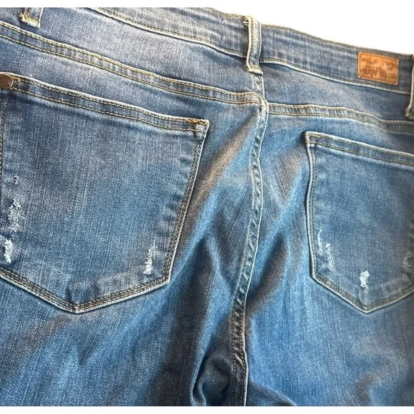 Judy Blue Women's 15/32 Jeans Stretch Distressed Dark Mid Rise JB8271DK - Picture 10 of 11